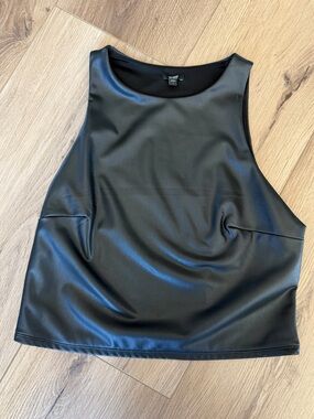 Express Black Faux Leather Sleeveless Tank